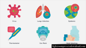 Videohive – 64 Virus & Pandemic Icons – MOGRT – 38269086
