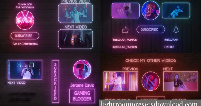 Videohive – Neon Social Media Pack for Premiere Pro – 38413441