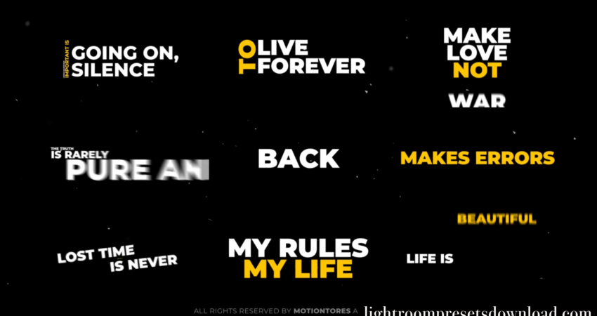 Typography Text Titles Part 01 Premiere Pro – Video Template – 34501970
